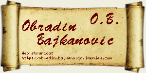 Obradin Bajkanović vizit kartica